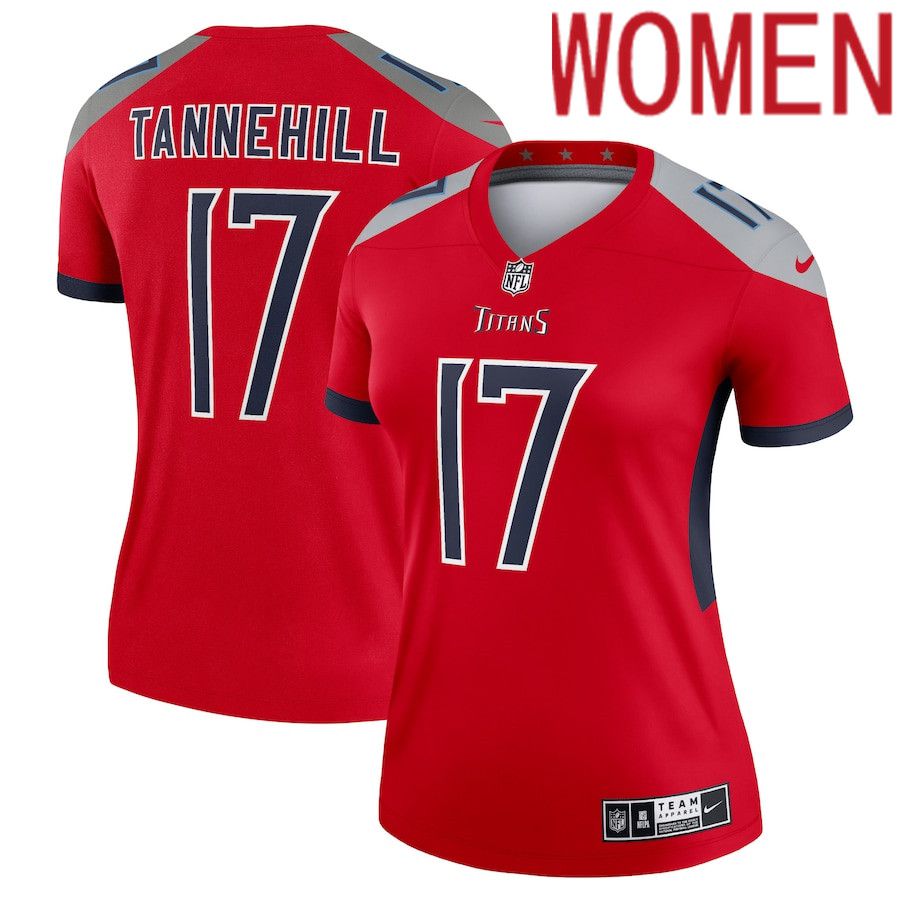 Women Tennessee Titans #17 Ryan Tannehill Nike Red Inverted Legend NFL Jersey->women nfl jersey->Women Jersey